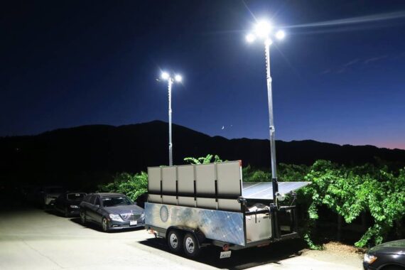 Trailer at night
