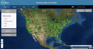 AirNow Air Quality Interactive Map Screenshot