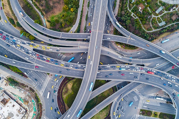 Discover Methane Highway Traffic, Aerial View