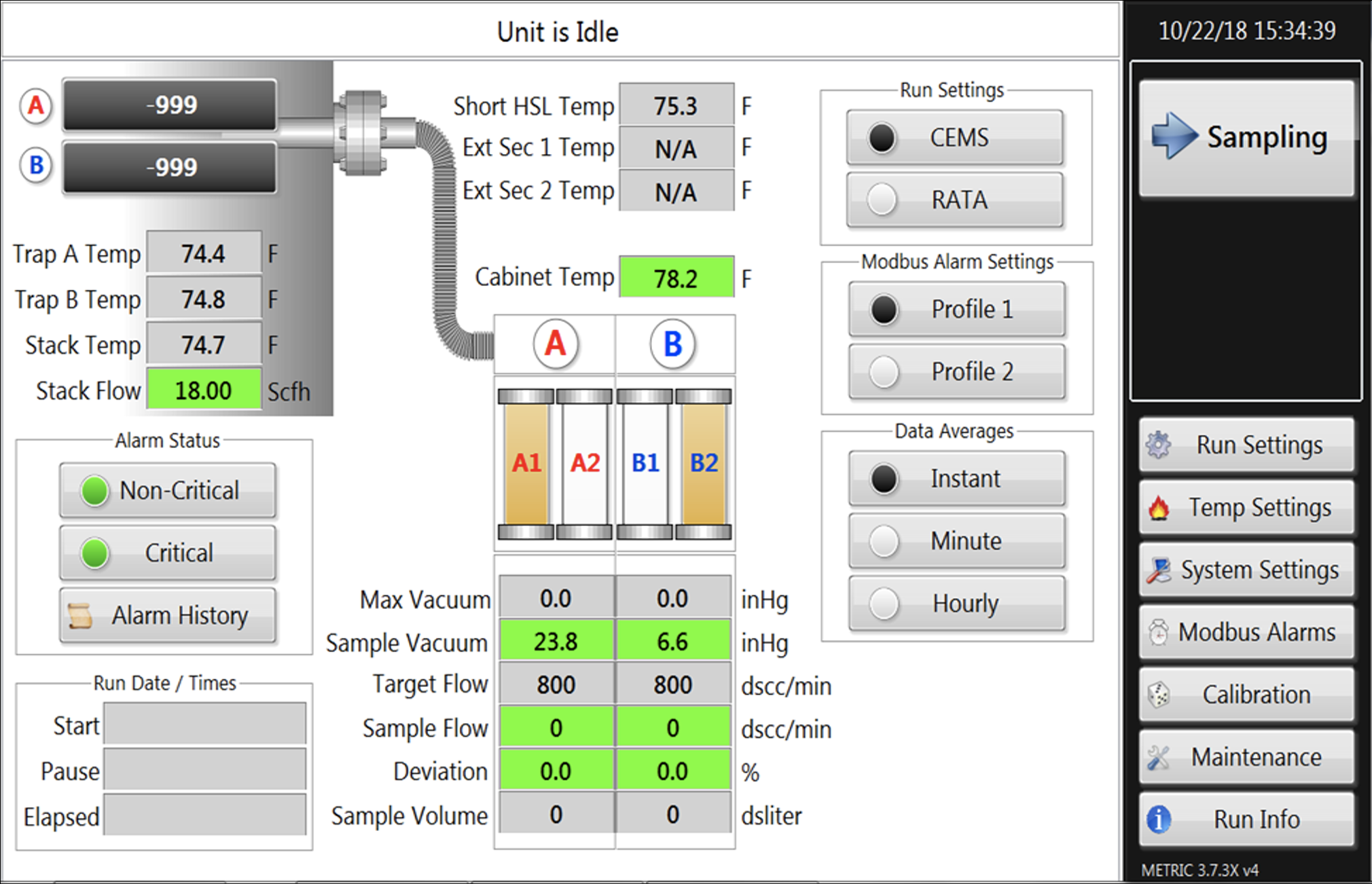 mercury monitoring software data in METRIC tm