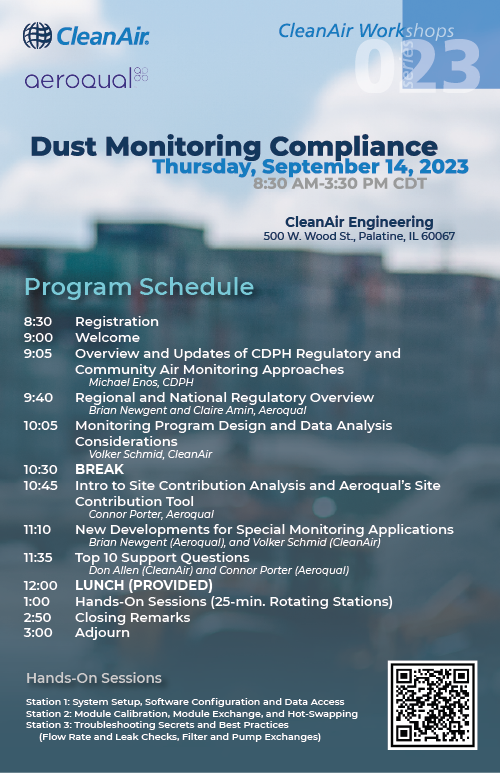Revised CleanAir Dust Workshop Poster Schedule