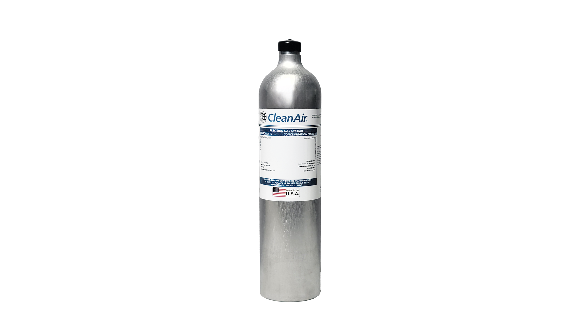 58L Disposable Cylinder - Ultra Zero - Front