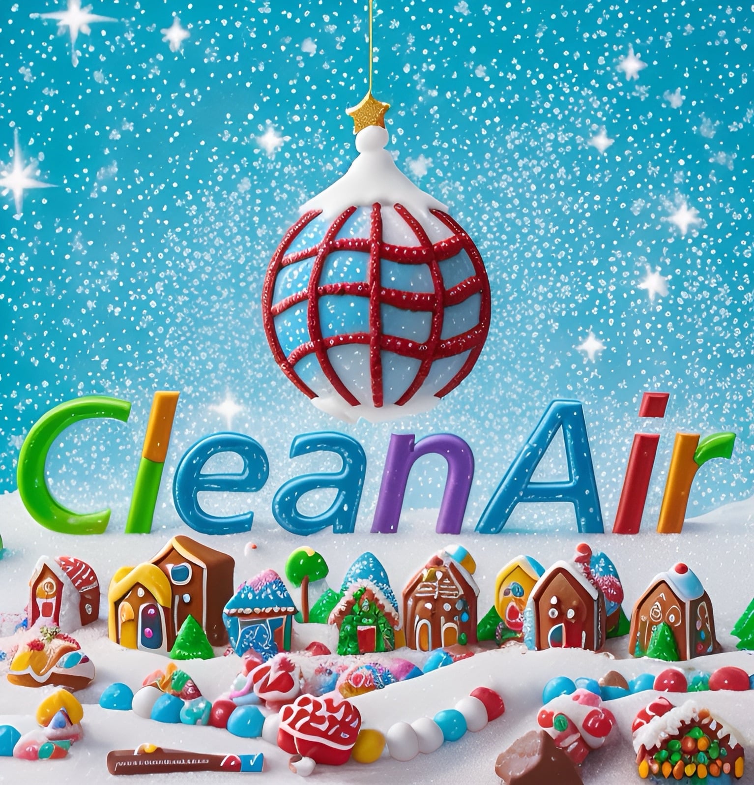 CleanAir-Gingerbread-christmas scene logo